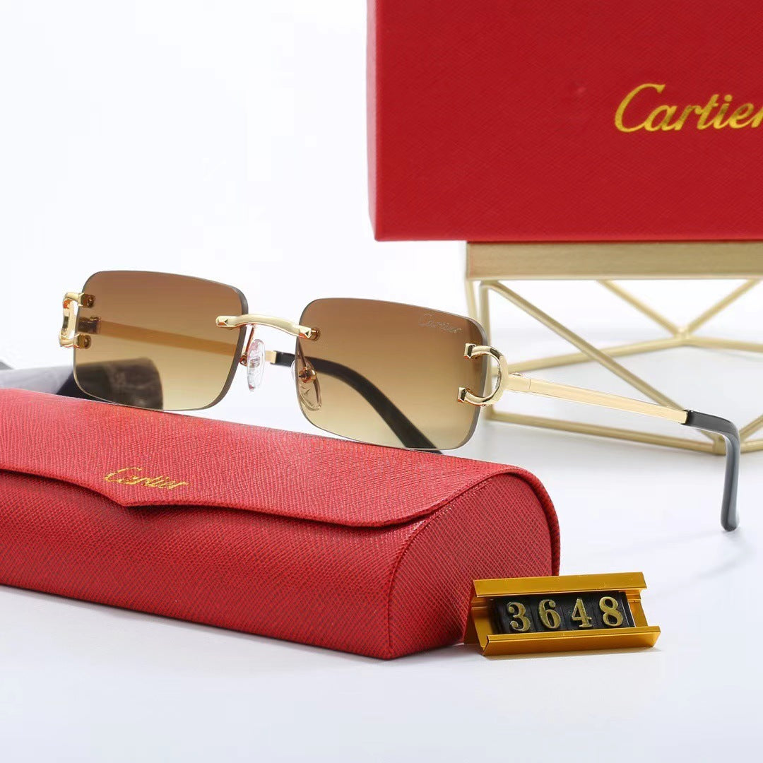 Rimless beveled sunglasses