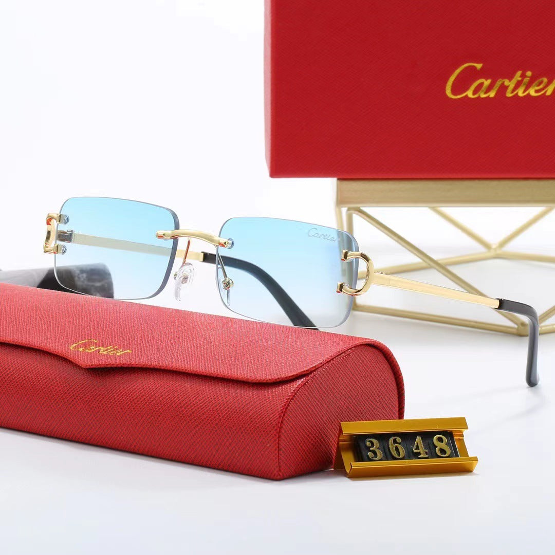 Rimless beveled sunglasses