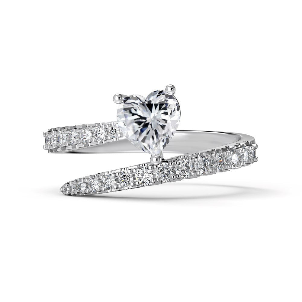Ring Spiral Full Zircon Inlaid Women Jewelry