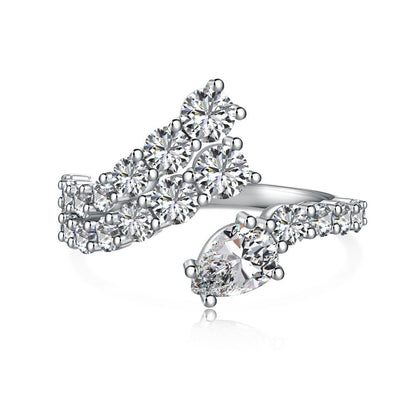 Ring Spiral Full Zircon Inlaid Women Jewelry