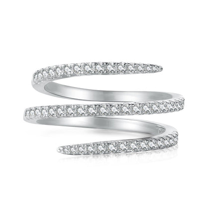 Ring Spiral Full Zircon Inlaid Women Jewelry