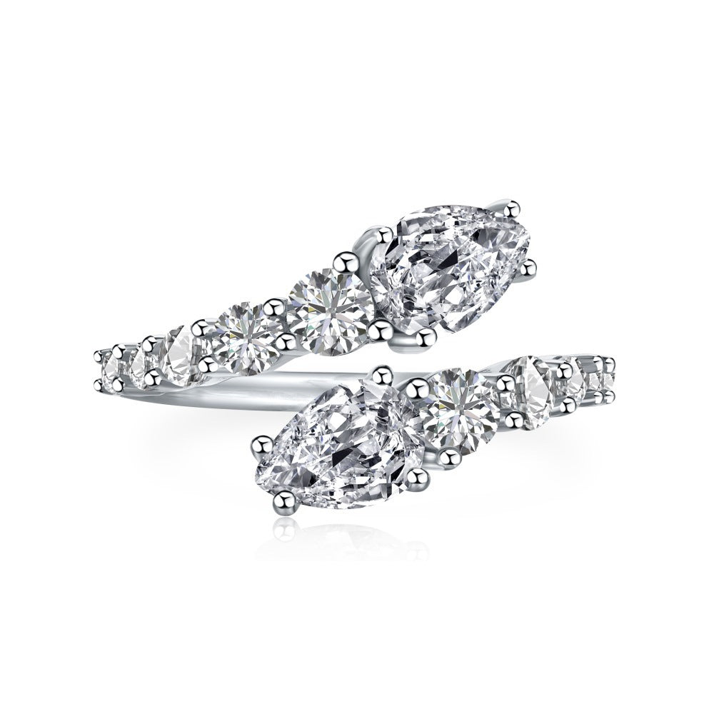 Ring Spiral Full Zircon Inlaid Women Jewelry