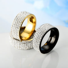Gold Five-Row Rhinestone
