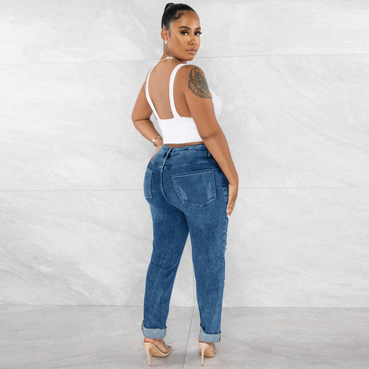 Ripped high waist jeans