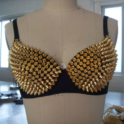 Rivet Beaded Bra