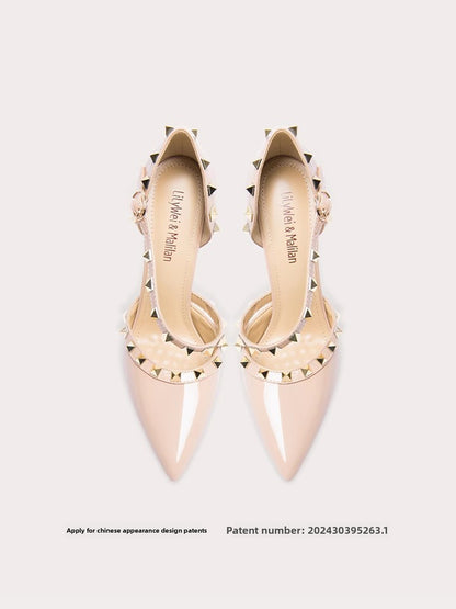 Rivet nude high heels