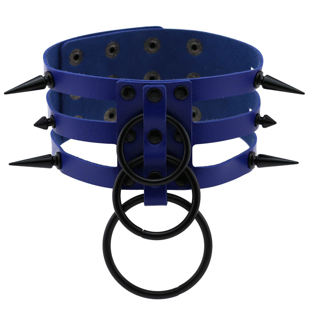 Rivet Spike Adjustable PU Leather Neck Collar
