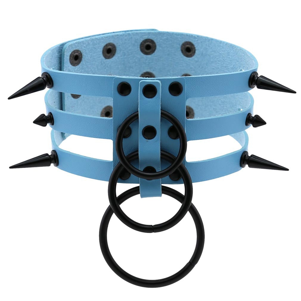 Rivet Spike Adjustable PU Leather Neck Collar