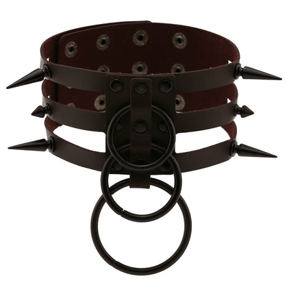 Rivet Spike Adjustable PU Leather Neck Collar