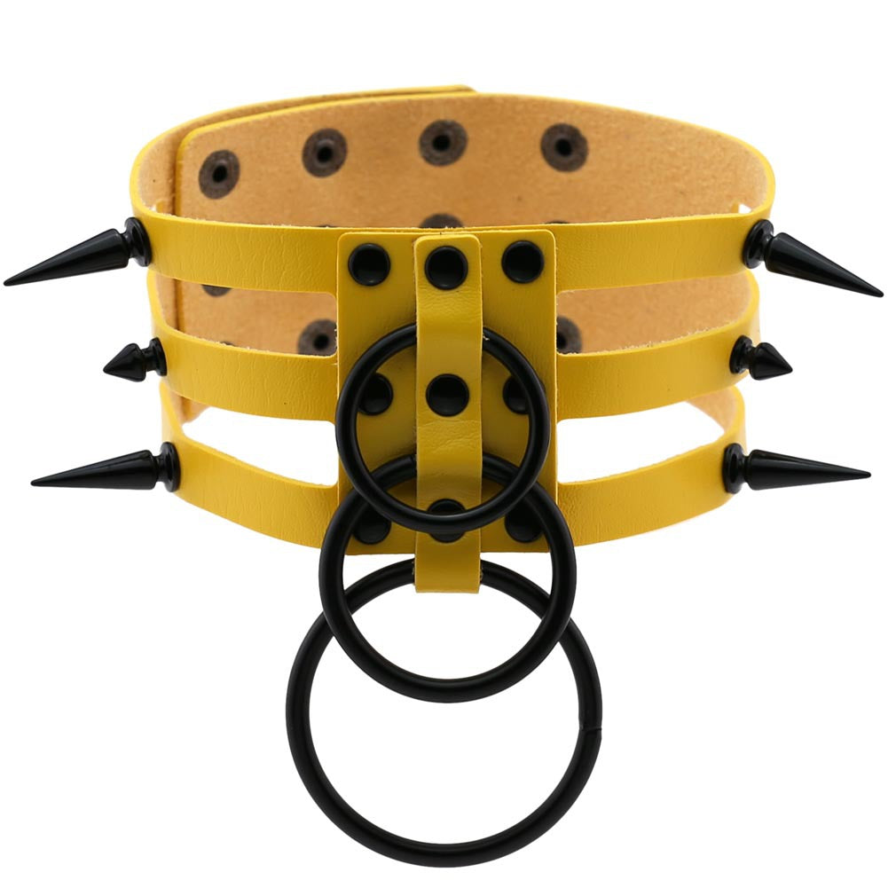 Rivet Spike Adjustable PU Leather Neck Collar