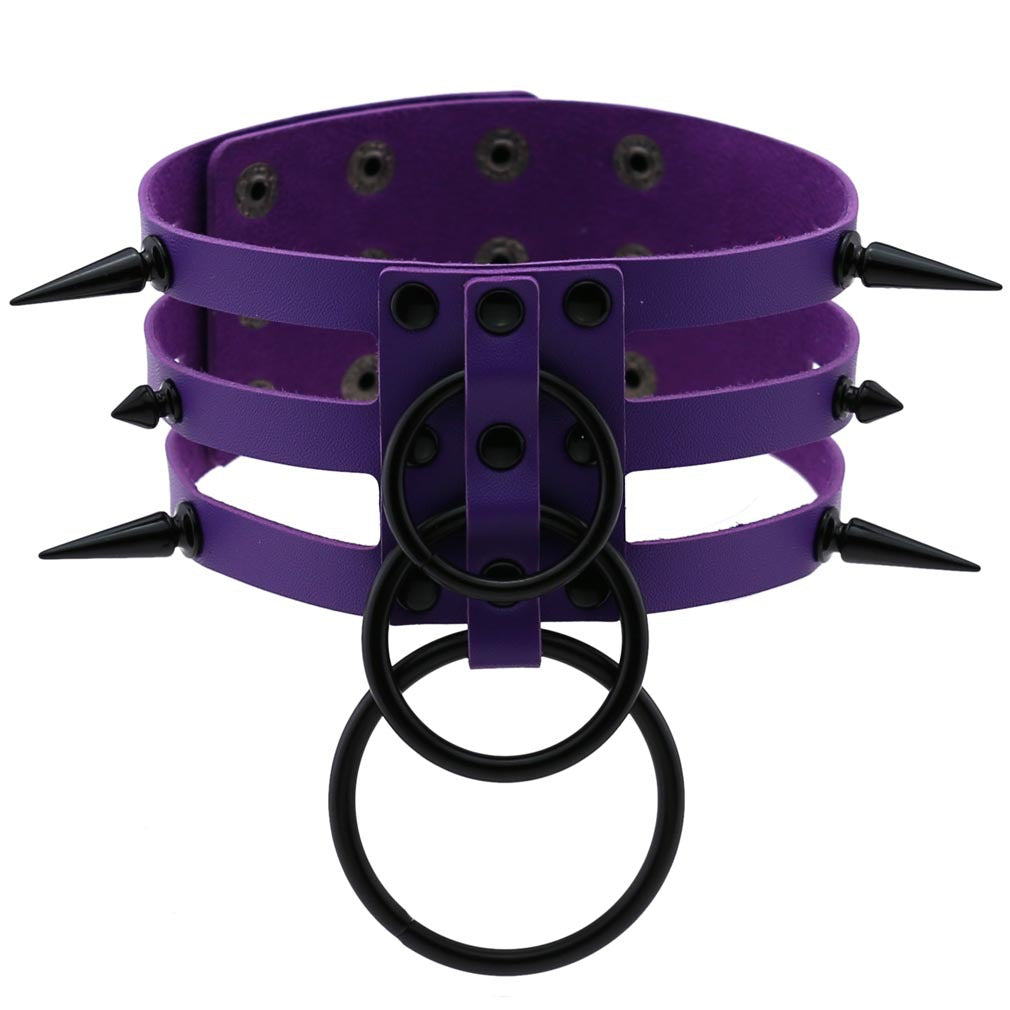 Rivet Spike Adjustable PU Leather Neck Collar