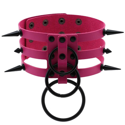 Rivet Spike Adjustable PU Leather Neck Collar