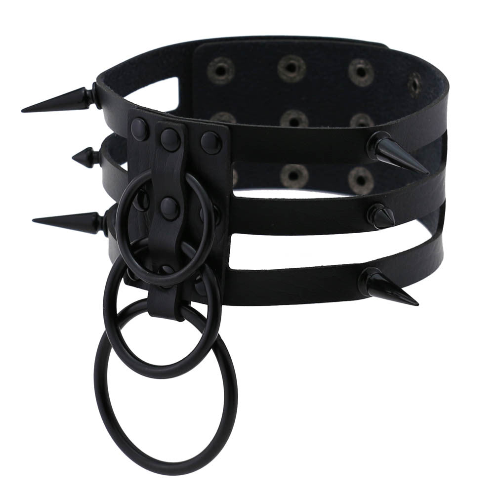 Rivet Spike Adjustable PU Leather Neck Collar