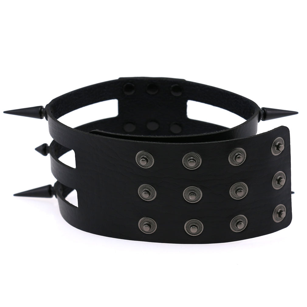 Rivet Spike Adjustable PU Leather Neck Collar