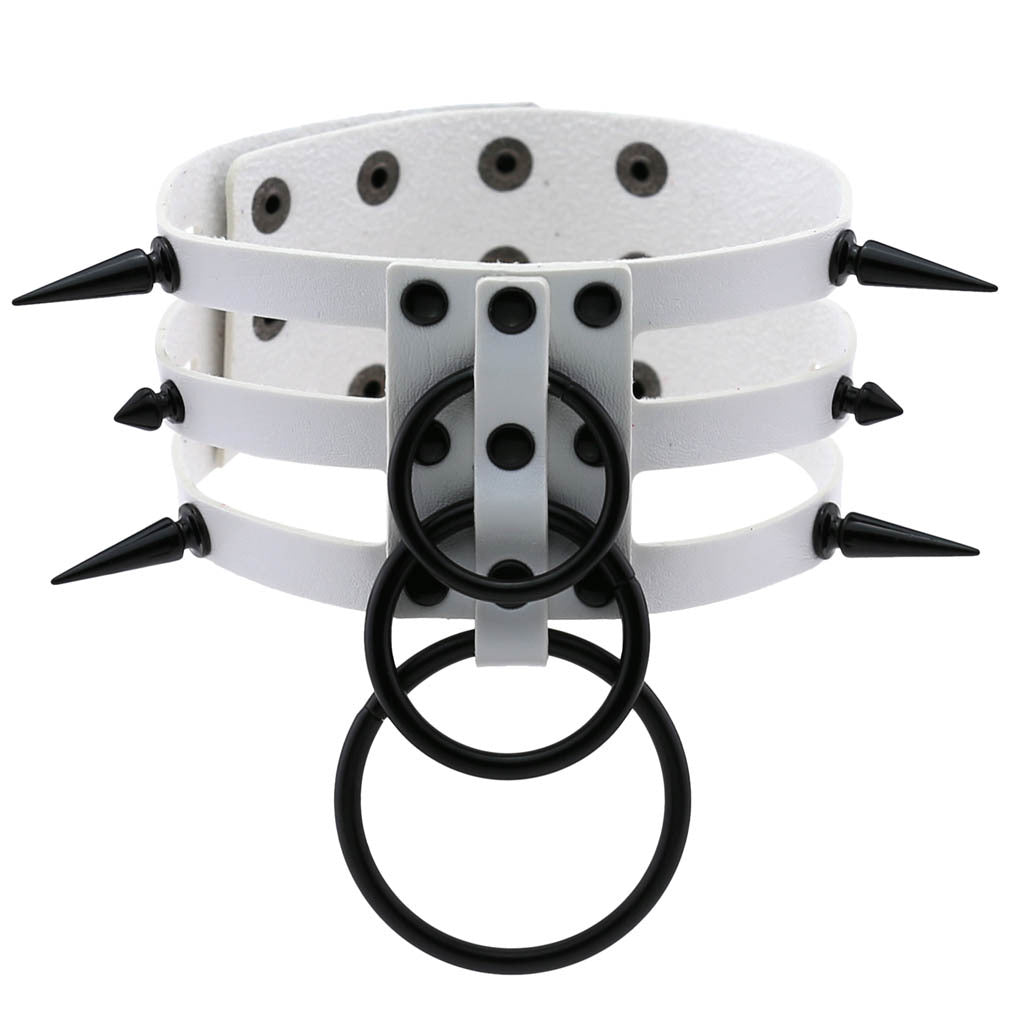 Rivet Spike Adjustable PU Leather Neck Collar