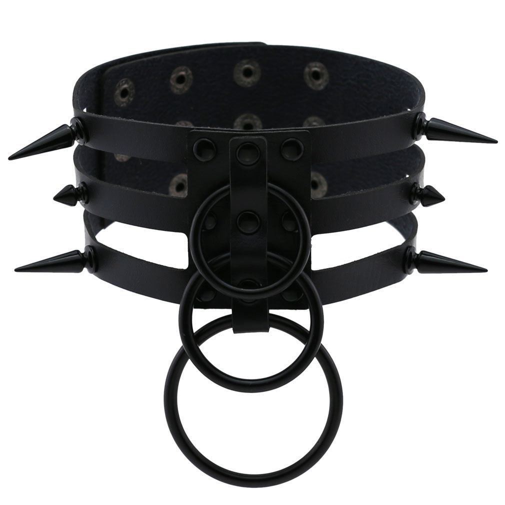 Rivet Spike Adjustable PU Leather Neck Collar