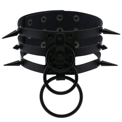 Rivet Spike Adjustable PU Leather Neck Collar