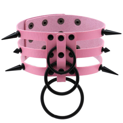 Rivet Spike Adjustable PU Leather Neck Collar