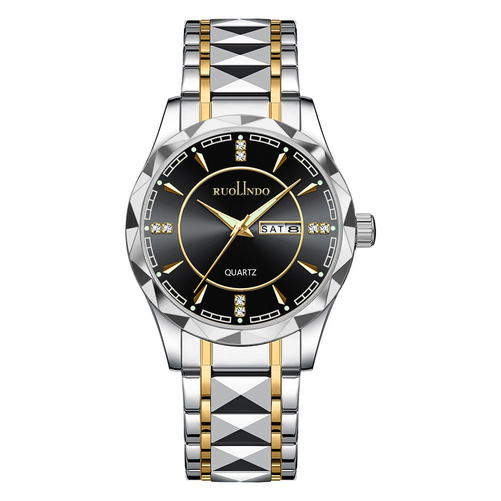 Rivet Steel Strip Quartz Men