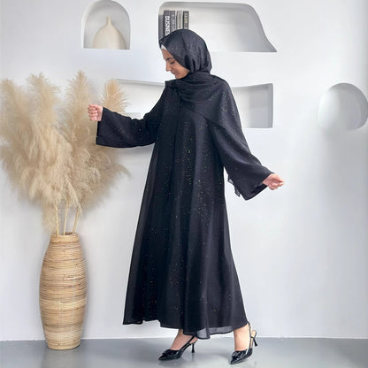 Robe Lining Headscarf Three-Piece Set
