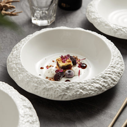 Rock Pattern Ceramic Deep Dish Plate