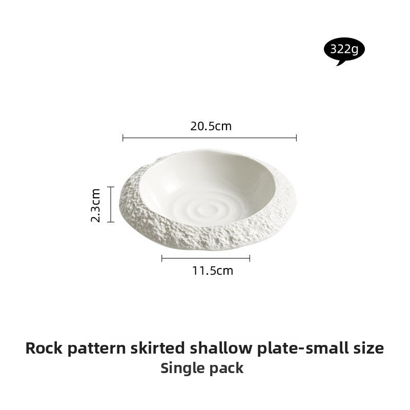 Rock Pattern Ceramic Deep Dish Plate