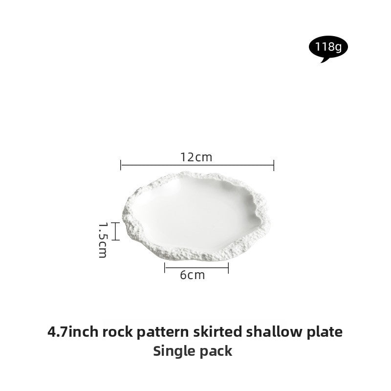 Rock Pattern Ceramic Skirted Plate