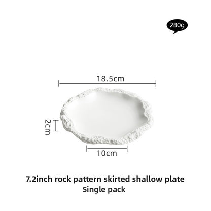 Rock Pattern Ceramic Skirted Plate