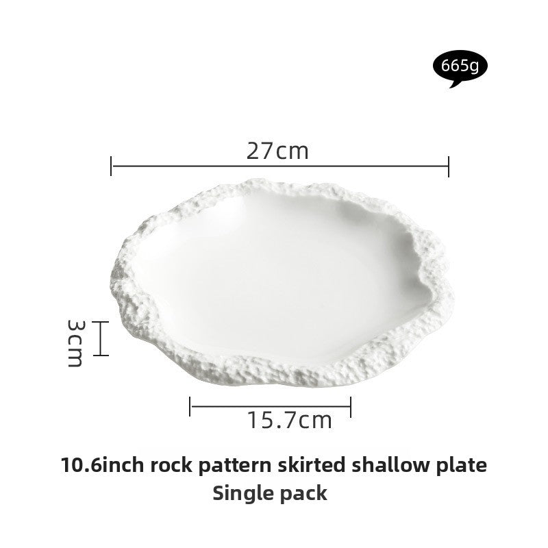 Rock Pattern Ceramic Skirted Plate