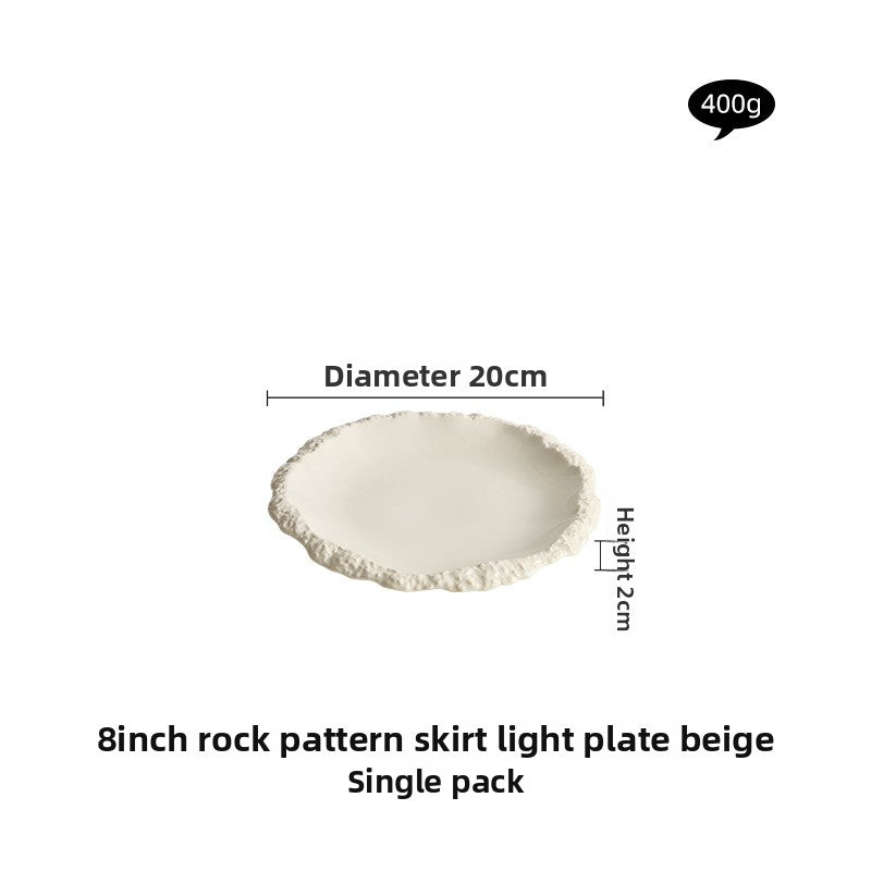 Rock Pattern Ceramic Skirted Plate