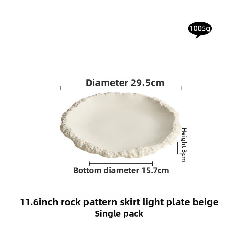 Rock Pattern Ceramic Skirted Plate