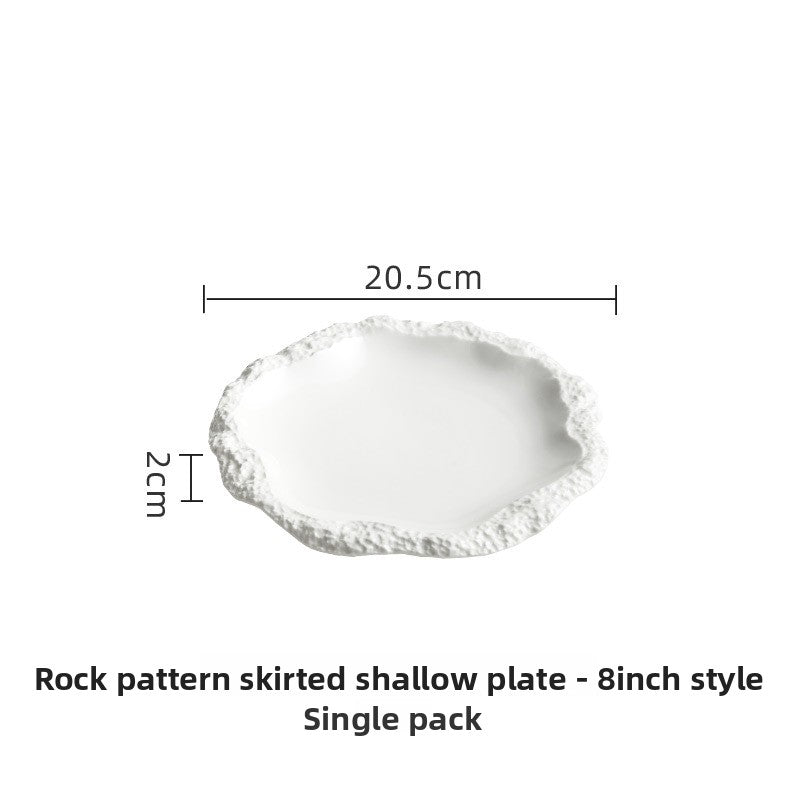Rock Pattern Ceramic Skirted Plate