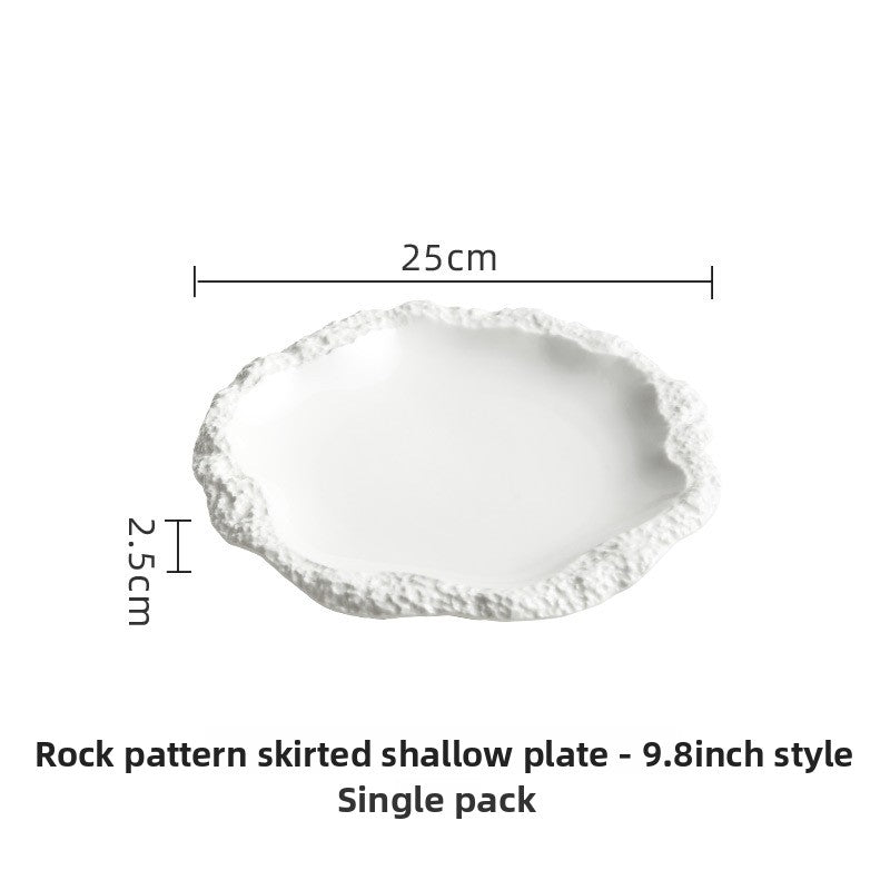 Rock Pattern Ceramic Skirted Plate