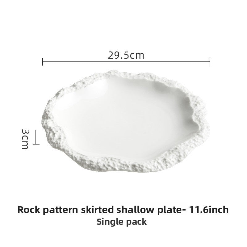 Rock Pattern Ceramic Skirted Plate