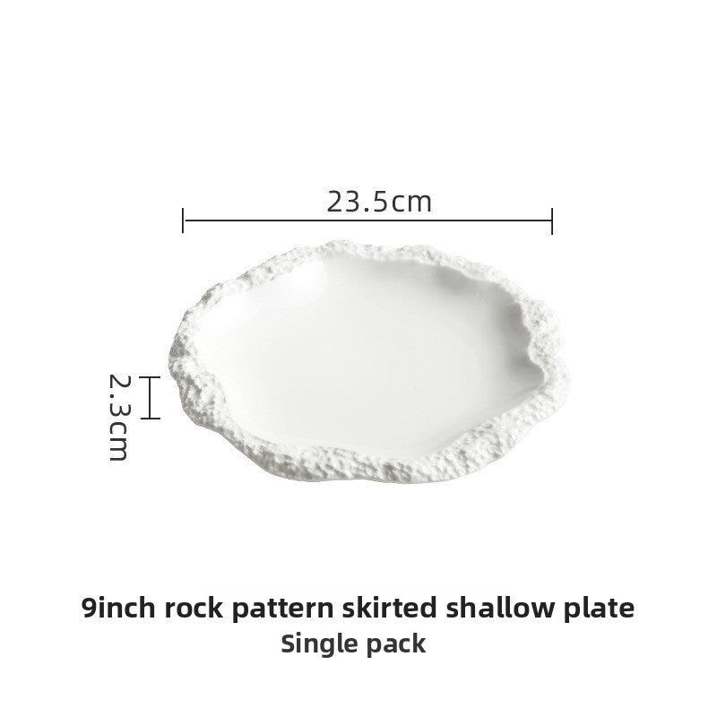 Rock Pattern Ceramic Skirted Plate