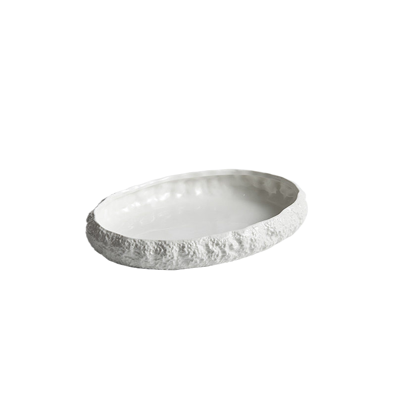 Rock Pattern Deep Steamed Fish Ceramic Plate