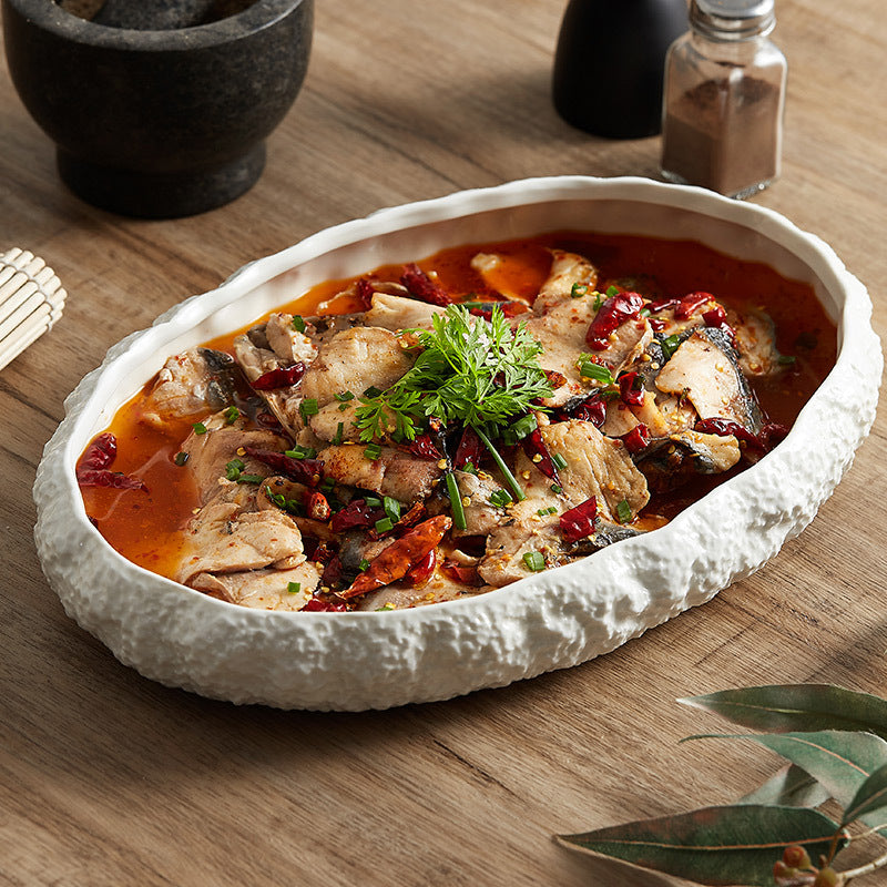 Rock Pattern Porcelain Soup Plates