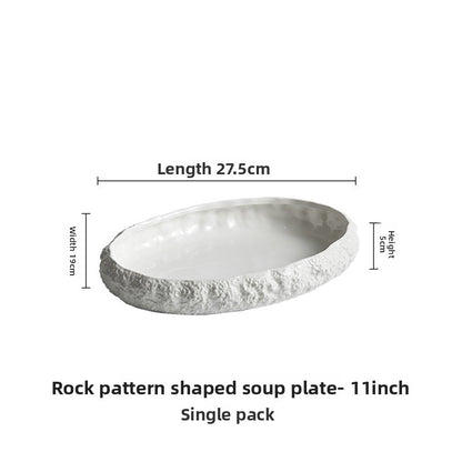 Rock Pattern Porcelain Soup Plates