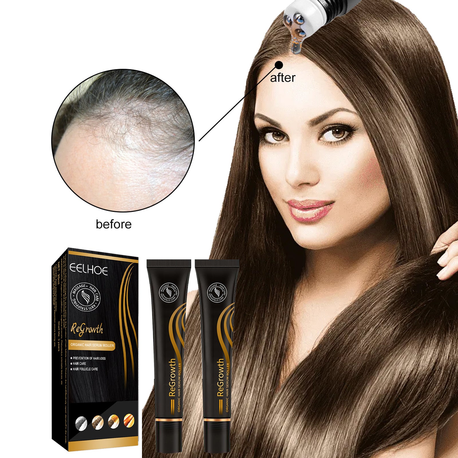 Roll-On Hair Massage Liquid for Scalp Nourishment