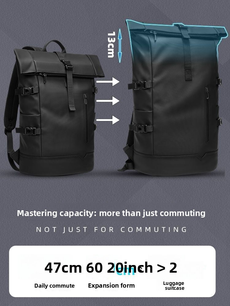 Roll Top Backpack Large Capacity Travel Bag