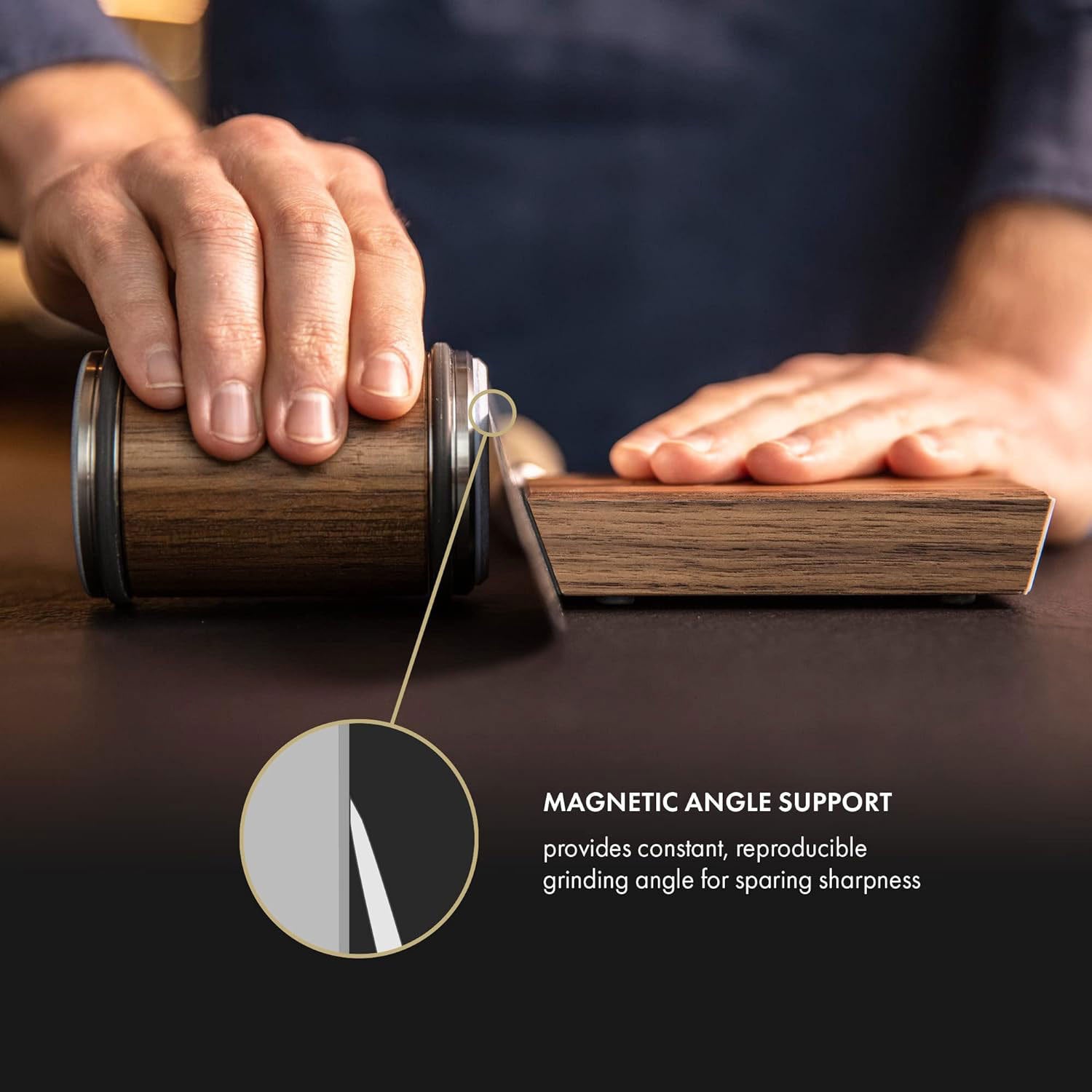 Roller moving wheel sharpener