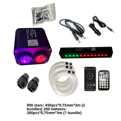 Roller rotates fiber optic lamp