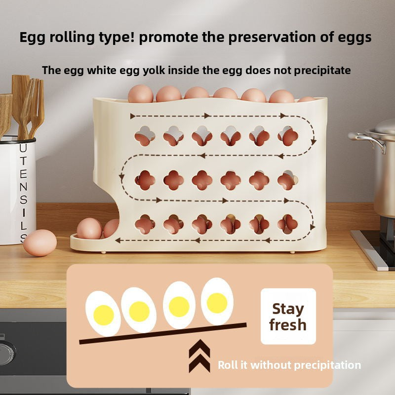 Rolling egg storage box