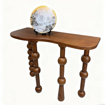 Roman Column Solid Wood Console Table Vintage Entryway Table