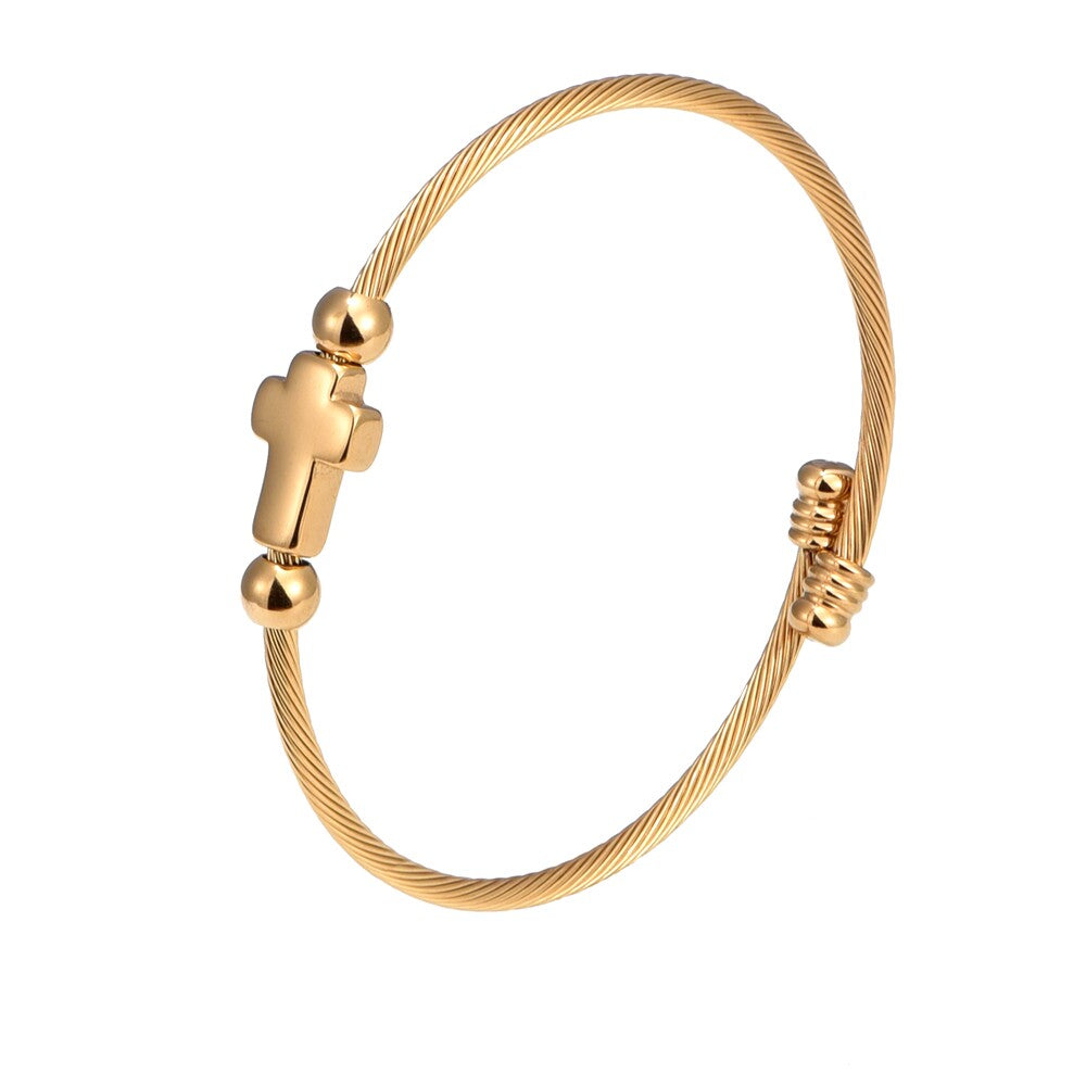 Roman Design Stackable Metal Bracelet for Men