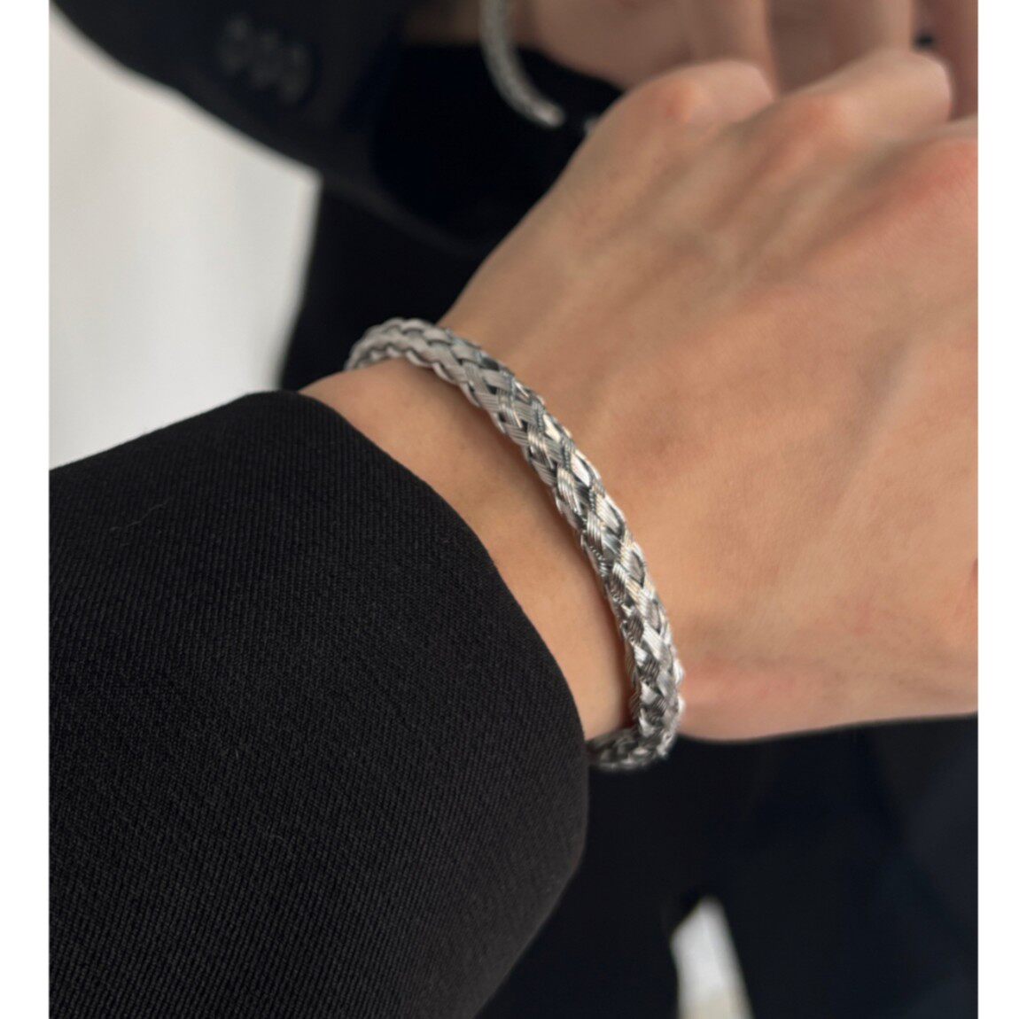 Roman Design Stackable Metal Bracelet for Men