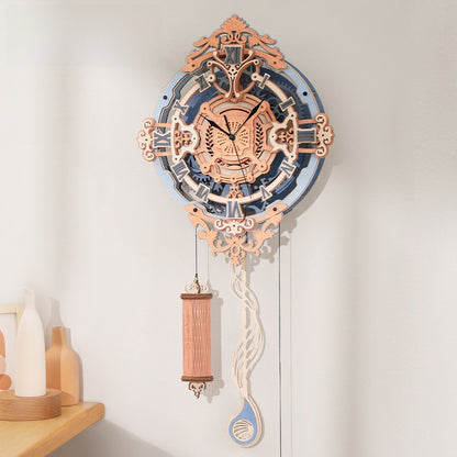 Roman Note 3D Wooden Wall Clock DIY Kit