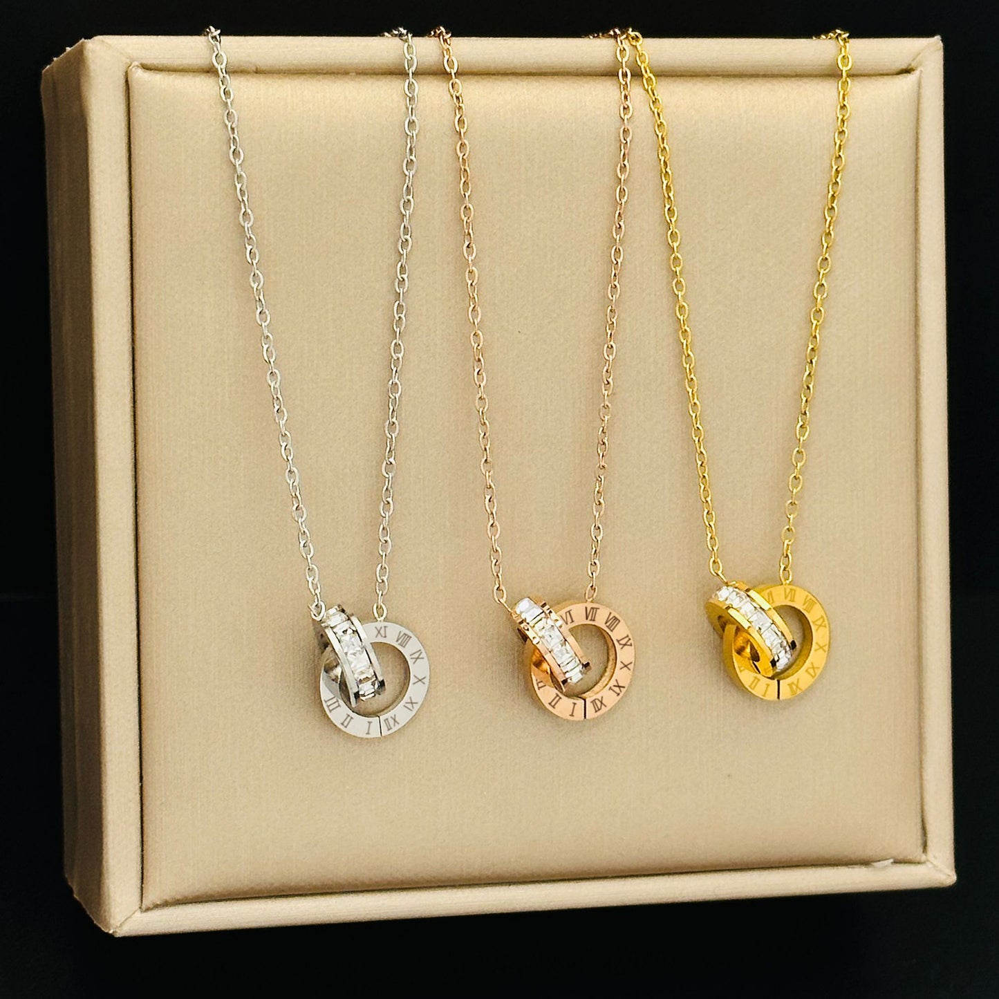 Roman Numeral Titanium Steel Adjustable Necklace