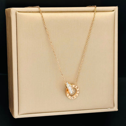 Roman Numeral Titanium Steel Adjustable Necklace