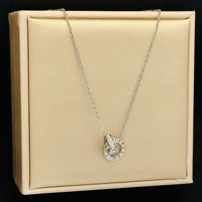 Roman Numeral Titanium Steel Adjustable Necklace